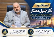 عملکرد یکماهه دکتر جلیل مختار در پیگیری مطالبات مردم آباد